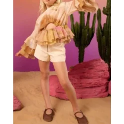 Abstract Patroon Beige Blouse