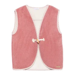 Antiek Corduroy Gilet met Bont