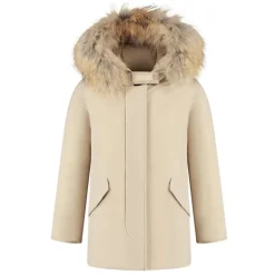 Arctische wasbeer parka in Milky Cream