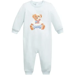 Baby jongens Polo Bear Romper in blauw