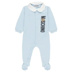 Baby Jumpsuit Lichtblauw Logo Print