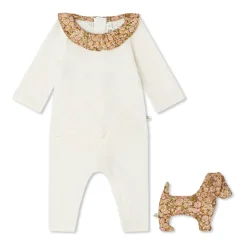 Baby set: top, broek en pluchen speelgoed