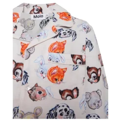 Beige Animal Print Katoenen Pyjama Set