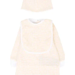 Beige Babygrow Hoed Slabbetje Set