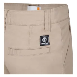 Beige Casual Broek met Logo Patches