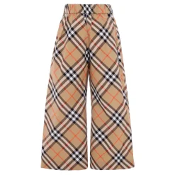 Beige Casual Broek met Vintage Check