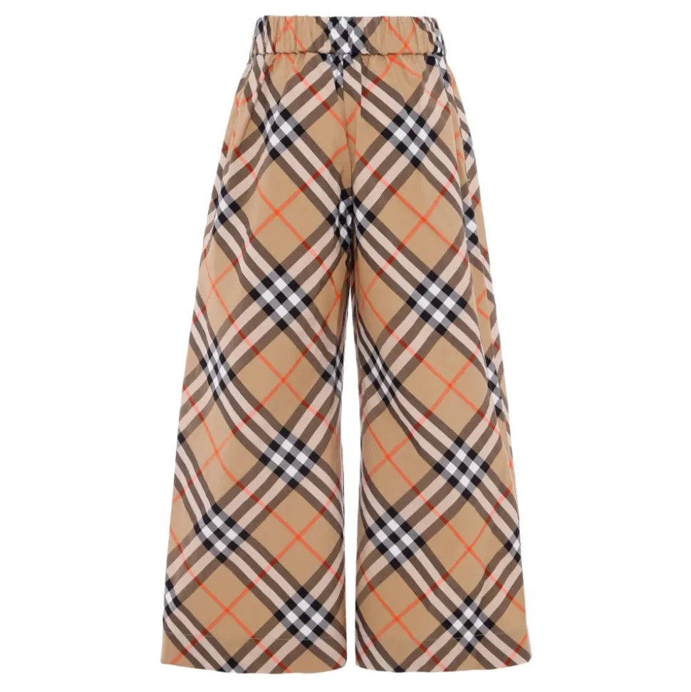 Beige Casual Broek met Vintage Check