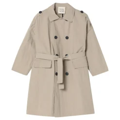 Beige Double-Breasted Jas