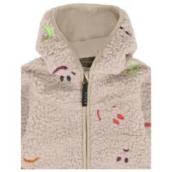 Beige Faux Shearling Hooded Coat