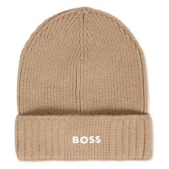 Beige Gebreide Muts met Logo