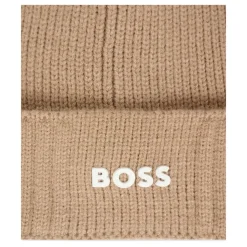 Beige Gebreide Muts met Logo