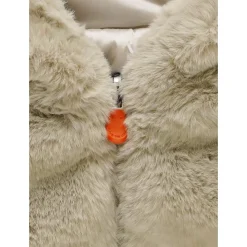 Beige Gewatteerd Jack met Capuchon