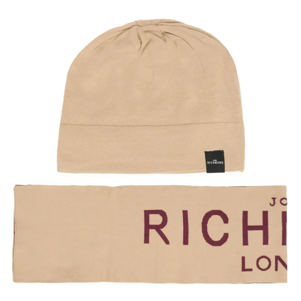 Beige Hoed en Sjaal Set