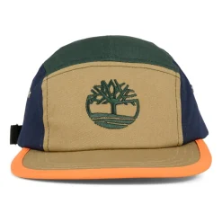 Beige Hoed met Klep en Oranje Detail