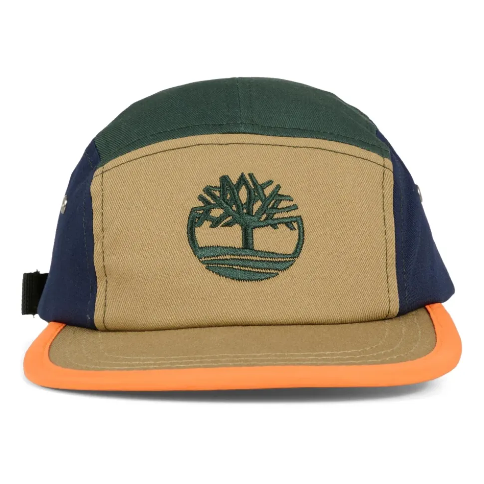 Beige Hoed met Klep en Oranje Detail