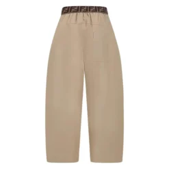 Beige Junior Broek met Bruine Elastische Tailleband