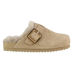 Beige Kinderen Sabot Schoenen met Nep Bont Voering