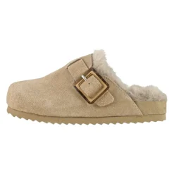 Beige Kinderen Sabot Schoenen met Nep Bont Voering
