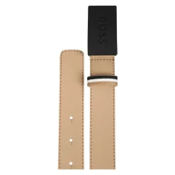 Beige Leren Riem met Logogesp