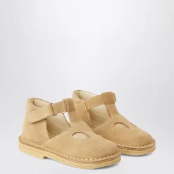 Beige Platte Schoenen met Gesp Sluiting