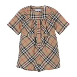 Beige Romper Korte Mouwen