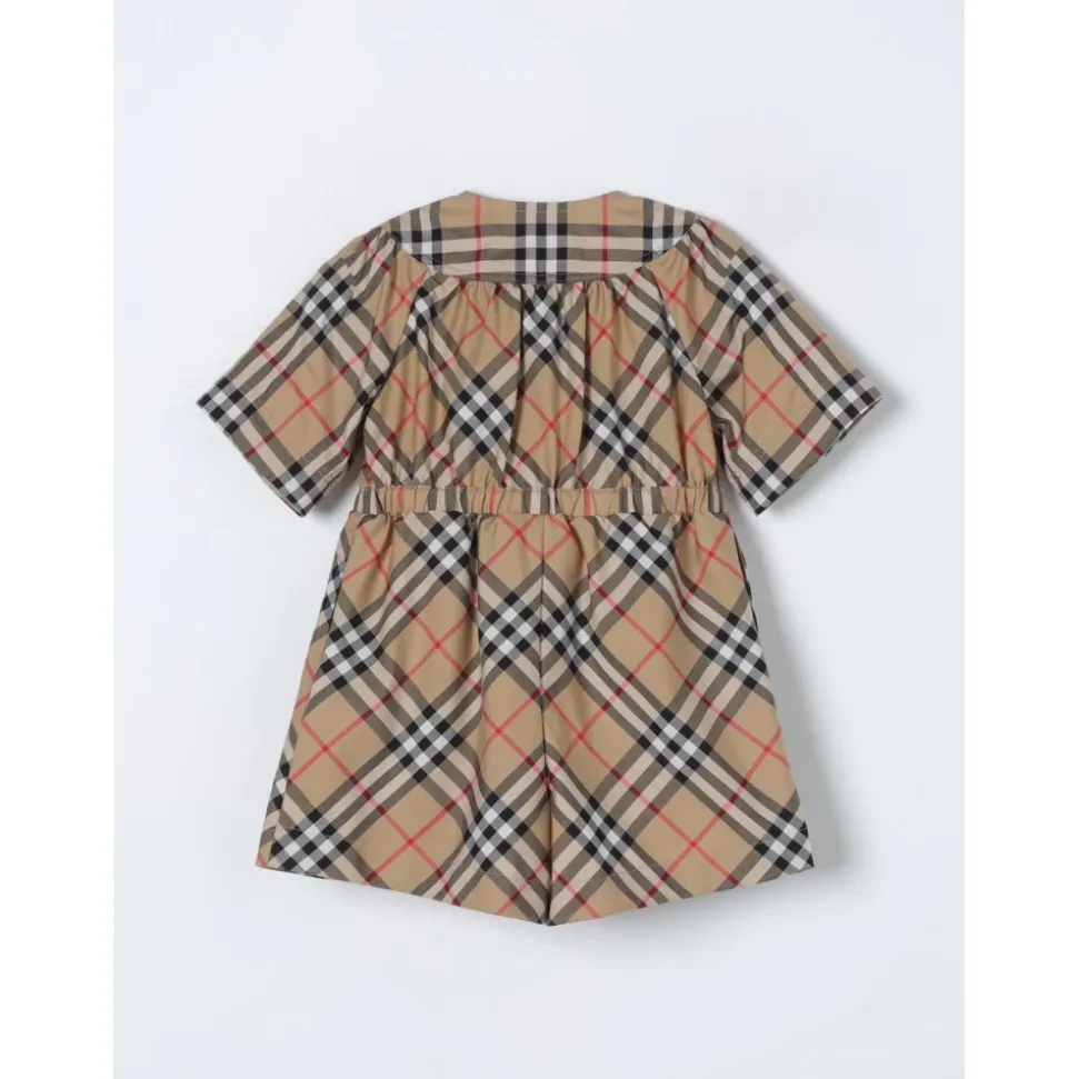 Beige Romper Korte Mouwen