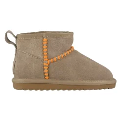 Beige Suède Wol Boot Slip-On