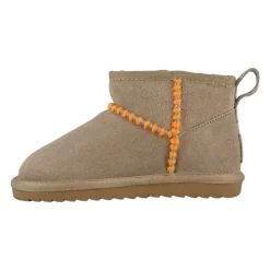 Beige Suède Wol Boot Slip-On
