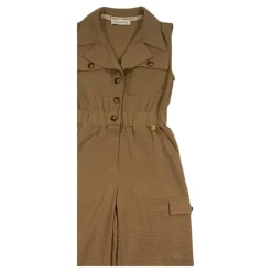 Beige trainingspak met kraag en rits