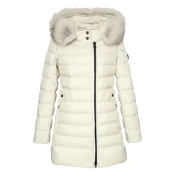 Beige Winterjas met Capuchon en Nepbont