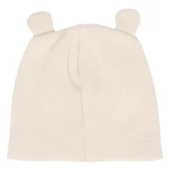 Beige Wol Newborn Muts met Oren