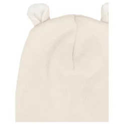 Beige Wol Newborn Muts met Oren