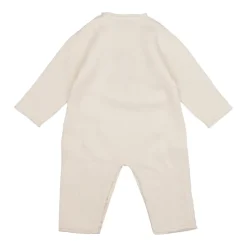 Beige Wol Romper met Borduurwerk