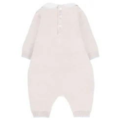 Beige wollen jumpsuit met Peter Pan-kraag