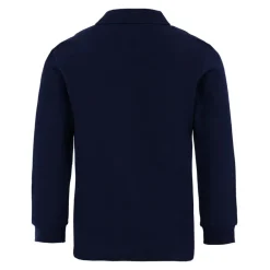 Blauw Katoen Piqué Polo met Lange Mouwen