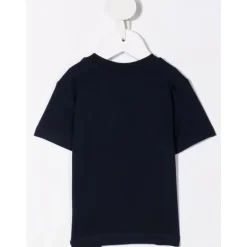 Blauw Katoen Ronde Hals T-shirt