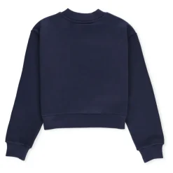 Blauw Katoenen Meisjes Sweatshirt met Roos