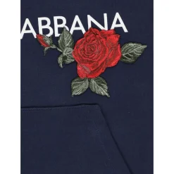 Blauw Katoenen Meisjes Sweatshirt met Roos