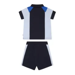 Blauw Katoenen Polo en Shorts