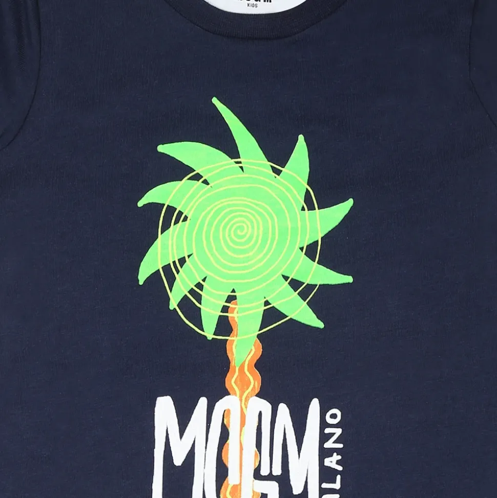 Blauw Kort Sportpak met Palmprint