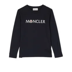 Blauw Logo Print Katoenen T-shirt