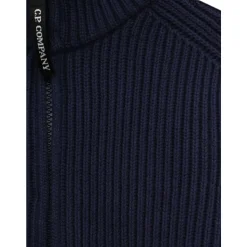 Blauw Ribgebreid Vest