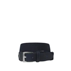 Blauw Stof Leren Riem Kinderen Stijl