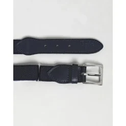 Blauw Stof Leren Riem Kinderen Stijl