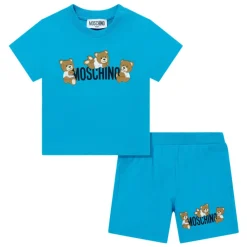 Blauw Teddybeer Logo Short Set