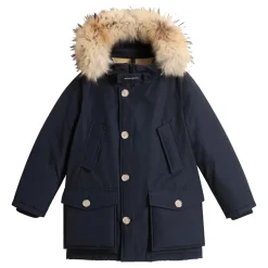 Blauwe Arctic Afneembare Bont Parka