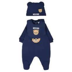 Blauwe Baby Rompers Set met Teddybeerprint
