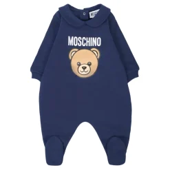 Blauwe Baby Rompers Set met Teddybeerprint