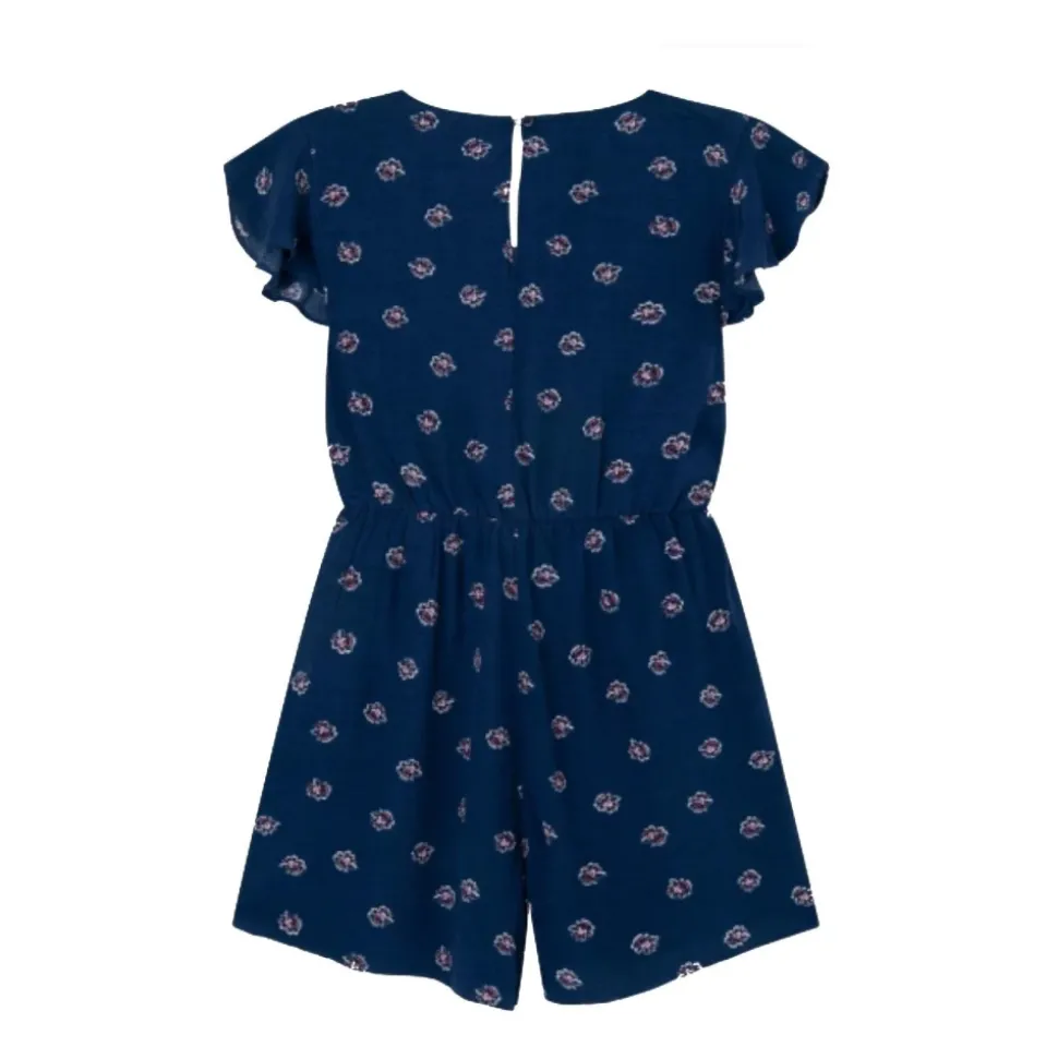 Blauwe Bloemen Korte Mouw Blouse