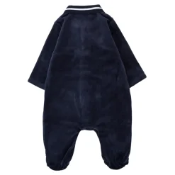 Blauwe Chenille Jumpsuit met Logo Detail